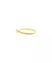 Silver 925 Gold Plated - Twist Ring with White zircon