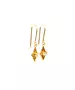 Byzantine 9ct Gold - Long Earrings with white zircon