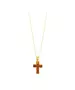 Necklace Cross Amber Stone - Silver 925 - Adjustable Black String ( free of charge)