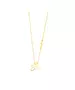 Letter with Zircon and Plain Cross - Necklace - 9ct Gold