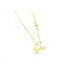 Letter with Zircon and Plain Cross - Necklace - Sterling Silver 925 Yellow Gold Plated