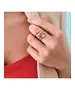 Silver 925 Gold Plated - Twist Ring with White zircon