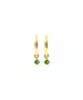 Medium Plain Hoops with Green Zircon - Silver 925 and Gold Plated - Sterling Silver 925