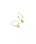 Small Plain Hoops with Green Zircon - Silver 925 and Gold Plated - Sterling Silver 925