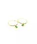 Medium Plain Hoops with Green Zircon - Silver 925 and Gold Plated - Sterling Silver 925