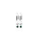 Medium Plain Hoops with Green Zircon - Silver 925 and Gold Plated - Sterling Silver 925