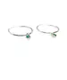 Medium Plain Hoops with Green Zircon - Silver 925 and Gold Plated - Sterling Silver 925