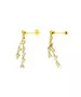 Diamond Cut Twist 2 Lines Earrings - Silver 925 and Gold Plated