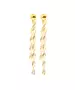 Diamond Cut Twist 2 Lines Earrings - Silver 925 and Gold Plated