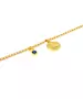 Bracelet Letter & Colored Zircon- Silver 925 Gold Plated - Green