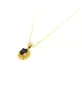 Necklace Diana with Black Stone and Zircons - Silver Gold Plated