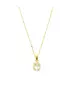 Necklace Diana with White Stone and Zircons - Silver 925 Gold Plated