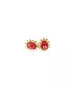 Diana Earrings with Red and White Zircons - Silver 925 Gold Plated