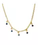 Necklace 5 Colored Zircons- Silver 925 Gold Plated