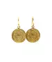 Phaistos Disk Big Hanging Earrings - Silver 925 Gold Plated