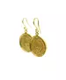 Phaistos Disk Big Hanging Earrings - Silver 925 Gold Plated