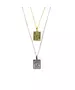 Byzantine Rectangle Pendant 2 Sided - Silver 925 and Gold Plated