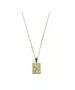 9ct Gold Pendant - Constantinato Double Face Diamond Shape with Pink Zircons - 50 cm