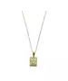 9ct Gold Pendant - Constantinato Double Face Diamond Shape with Pink Zircons - 50 cm