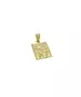 9ct Gold Pendant - Constantinato Double Face Diamond Shape with Pink Zircons - 50 cm