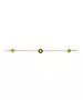 9ct Gold Bracelet - Rounded Crosses and Green Stone