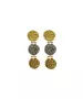 Phaistos Disk Double Color Long Earrings - Silver 925 Gold Plated