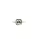 9ct White Gold Ring - Square with zircons