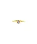 9ct Gold Ring - Oval small Aqua and white zircons