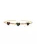 Silver Gold Plated Bangle - 3 colored zircons hearts