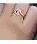 Silver 925 Gold plated ring - Main stone purple with zircons