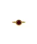 Silver 925 Gold plated ring - Main stone Red with zircons