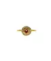 Silver 925 Gold plated ring - Main stone Red with zircons