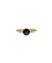 Silver 925 Gold plated ring - Main stone Dark Blue with zircons