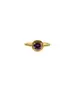 Silver 925 Gold plated ring - Main stone purple with zircons