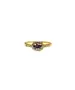 Silver 925 Gold plated ring - Main stone purple with zircons