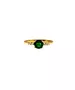 Silver 925 Gold plated ring - Main stone Green with zircons