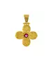 Silver 925 Gold Plated Byzantine cross with pink zircon - 50 cm