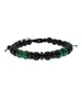 Men Bracelet with black zircons- Stainless Steel