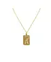 Necklace Initial- Silver 925 Gold Plated - Adjustable chain 50,45,40