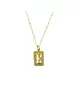 Necklace Initial- Silver 925 Gold Plated - Adjustable Black String ( free of charge)