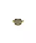 Cross ring with zircons - Silver 925 Gold Plated