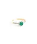 18ct Yellow Gold Vintage Emerald Ring with Diamonds