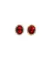 Diana Earrings with Red Stone and Zircons - Silver 925 Gold PLated