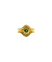 Byzantine Ring with Green Stone - Silver 925 gold plated