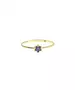 9ct Gold Twist Ring - One Purple Stone