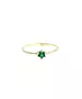 9ct Gold Twist Ring - One Green Stone