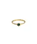 9ct Gold Ring - One Green Stone