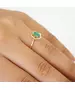 18ct Yellow Gold Vintage Emerald Ring with Diamonds