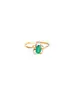 18ct Yellow Gold Vintage Emerald Ring with Diamonds