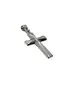 9ct White Gold Cross Plain Double Side